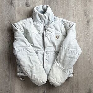 BDG Light Gray Denim Jacket with Zipper